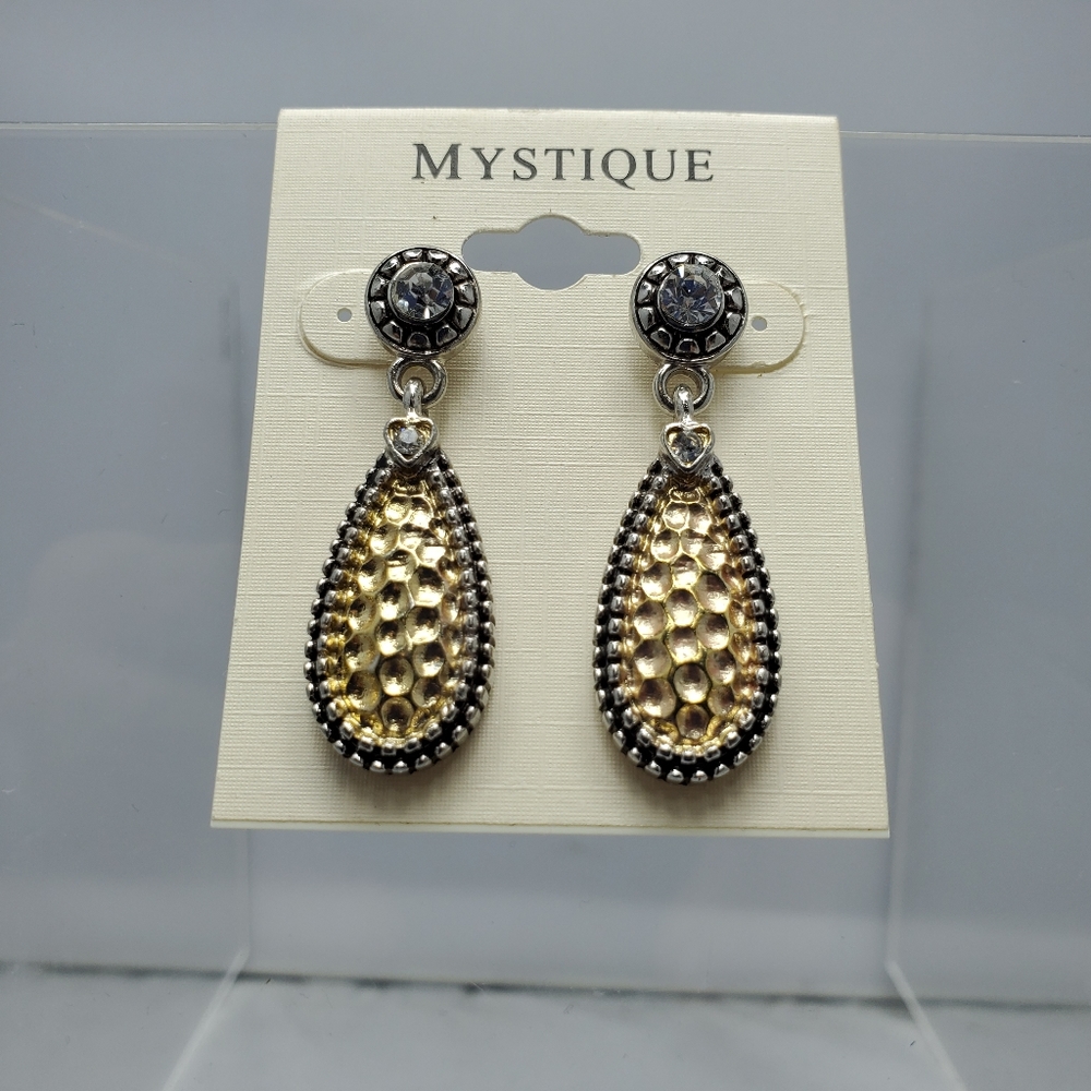 Mystique gold infinite sparkle Crystal drop earring